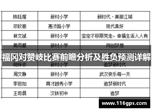福冈对赞岐比赛前瞻分析及胜负预测详解
